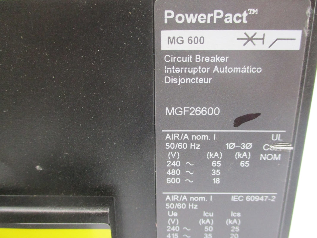 SQUARE D MGF26600 SER. 2 600V 600A (AS PICTURED) NSNP