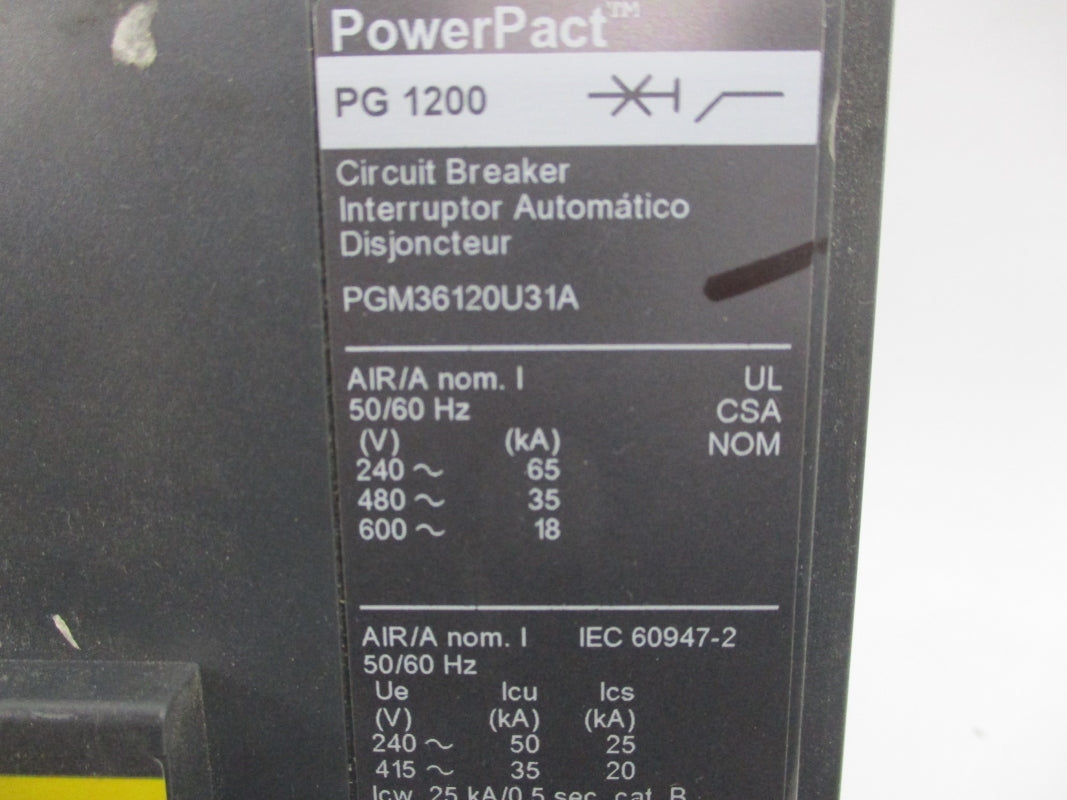 SQUARE D PGM36120U31A SER. 1 600V 1200A NSNP
