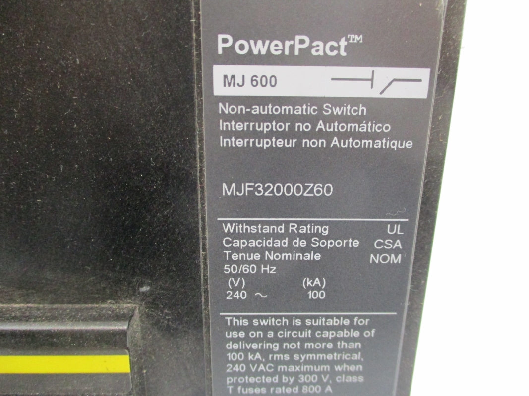 SQUARE D MJF32000Z60 SER. 2 240V 600A NSNP