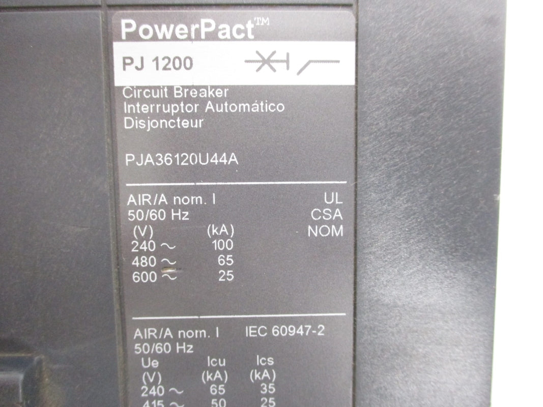 SQUARE D PJA36120U44A SER. 1 600V 1200A NSNP