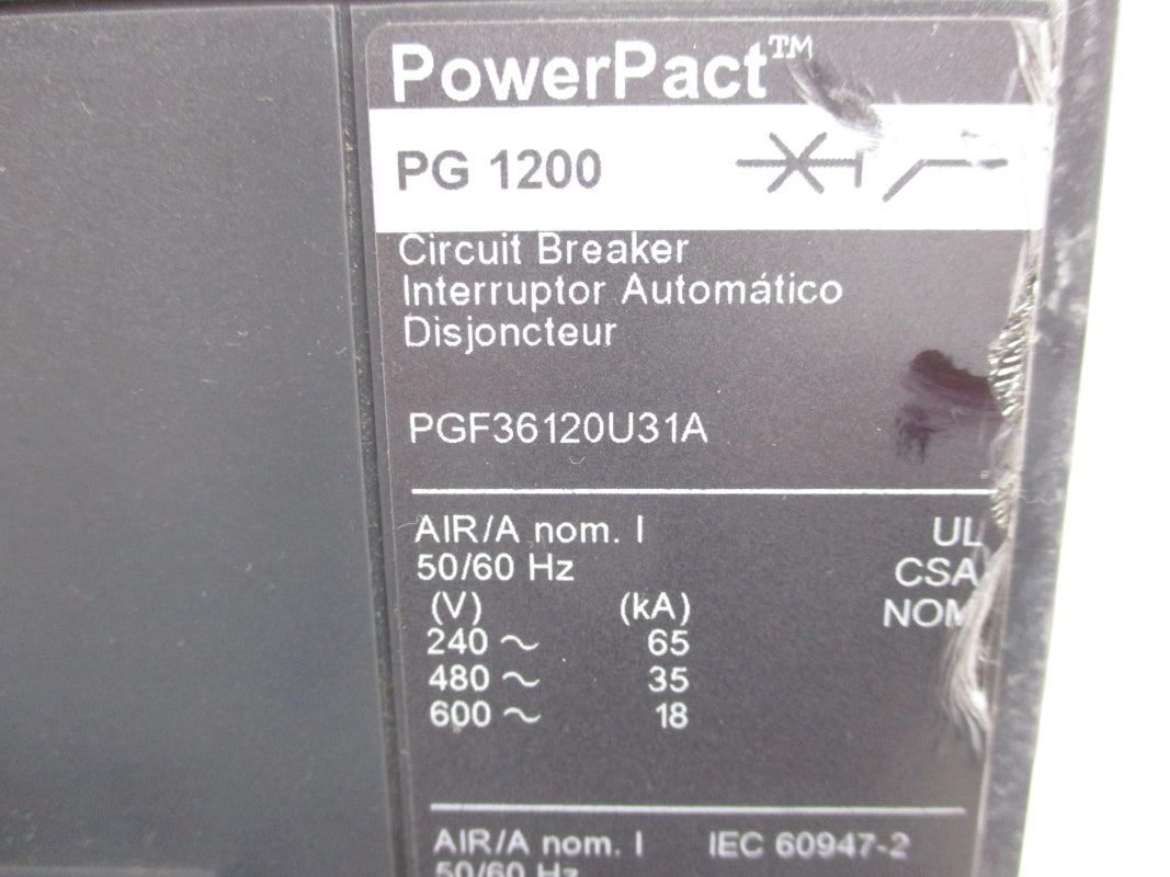 SQUARE D PGF36120U31A SER. 1 600V 1200A (AS PICTURED) NSNP