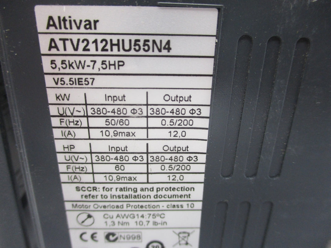 SCHNEIDER ELECTRIC ATV212HU55N4 480V 5HP NSNP