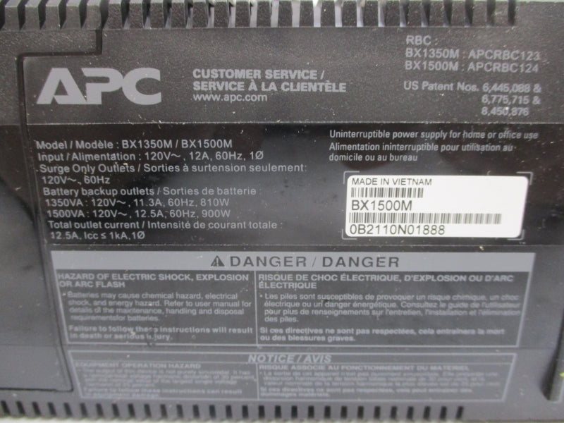 APC BX1350M/BX1500M 120V 12.5A NSNP