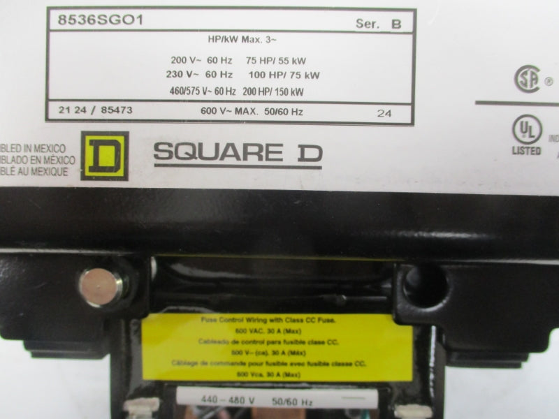 SQUARE D 8536SGO1V02H30S SER. B 440-480V NSNP