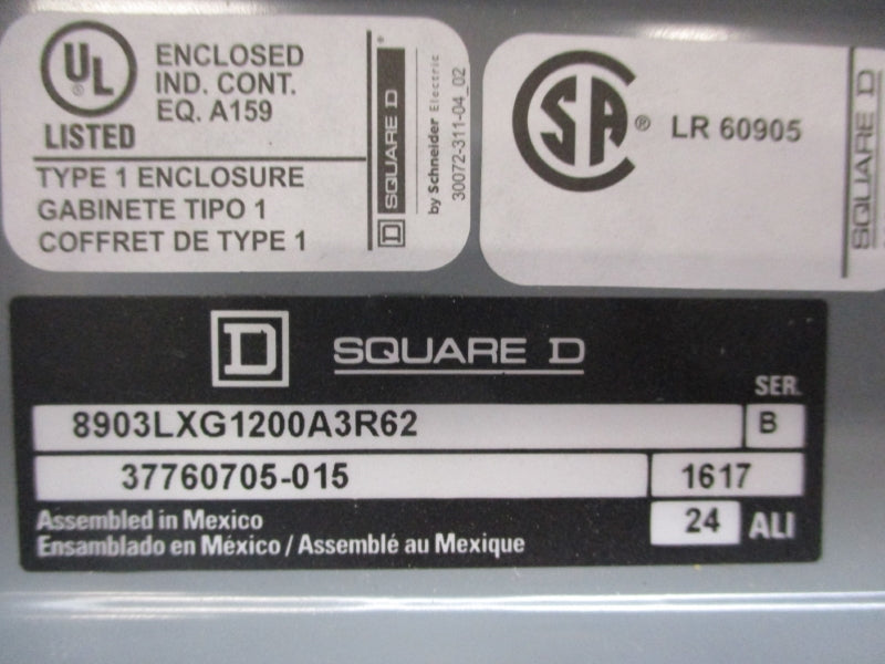 SQUARE D 8903LXG1200A3R62 SER. B 110-120V NSNP