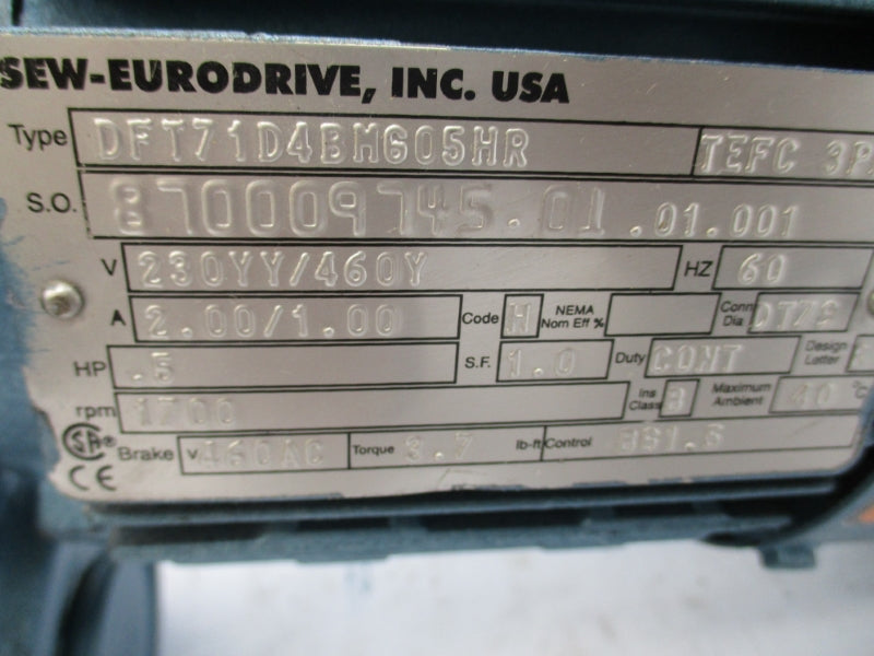 SEW-EURODRIVE FA47DT71D4BMG05HR UNMP