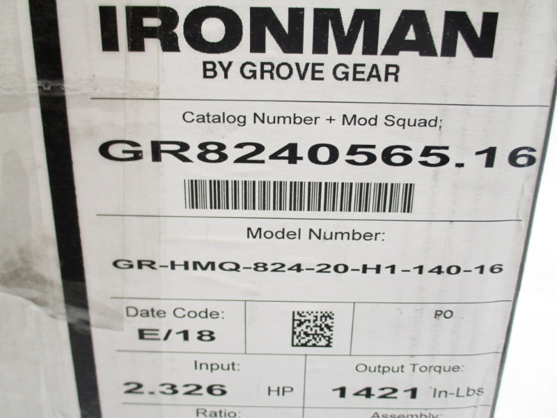 GROVE GEAR GR-HMQ-824-20-H1-140-16 GR8240565.16 NSMP