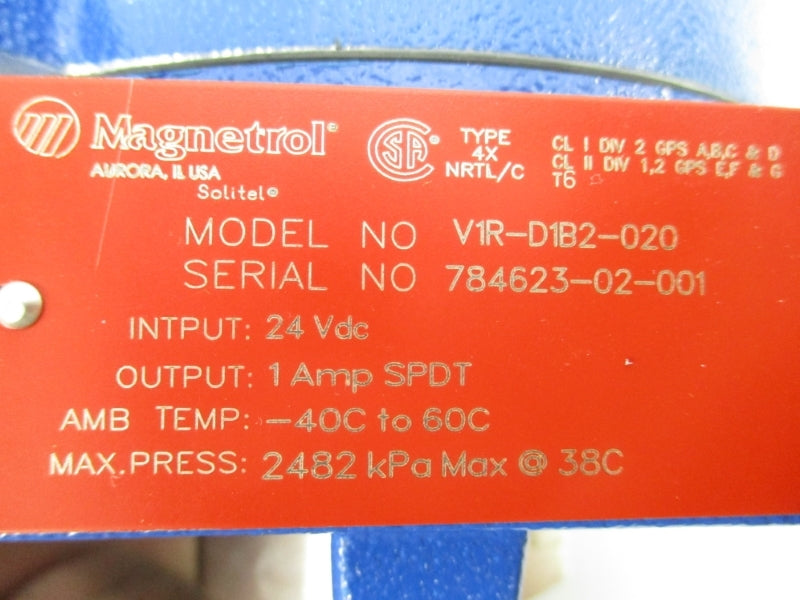MAGNETROL V1R-D1B2-020 24VDC 1A NSNP