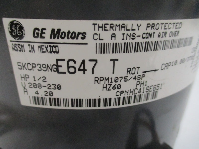 GENERAL ELECTRIC 5KCP39NG 208-230V 4.20A NSNP