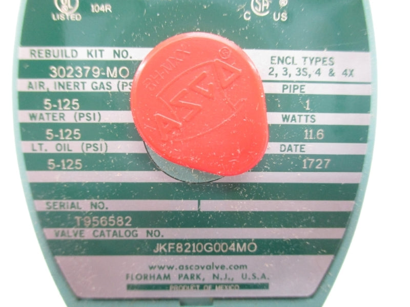 ASCO JKF8210G004MO 24VDC 5-125PSI 1" NSMP