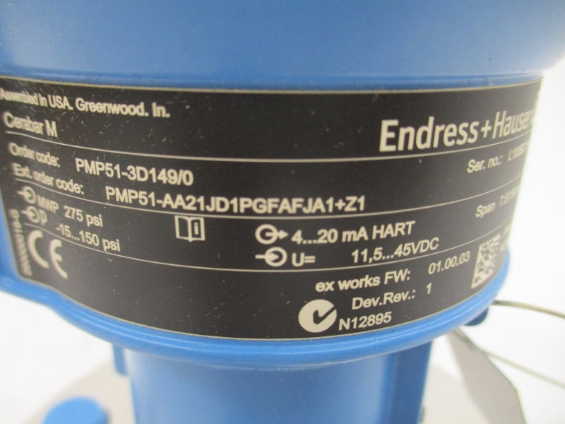 ENDRESS+HAUSER PMP51-3D149/0 71086209 11.5-45VDC -15-150PSI NSMP