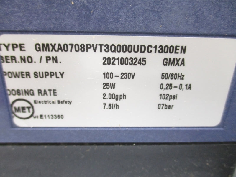 PROMINENT GMXA0708PVT3Q000UDC1300EN 100-230V 102PSI NSMP