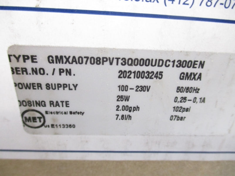PROMINENT GMXA0708PVT3Q000UDC1300EN 100-230V 102PSI NSMP