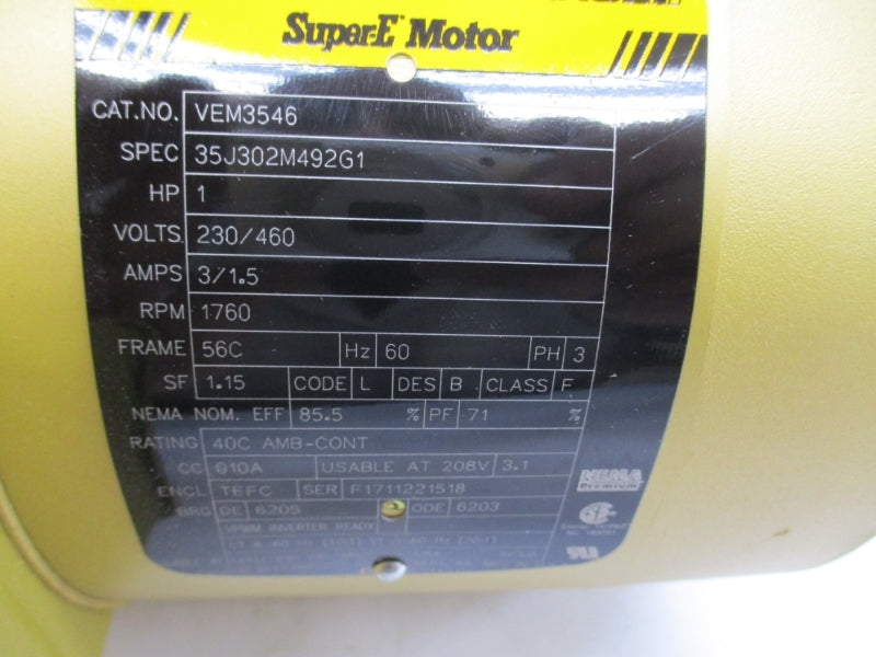 BALDOR VEM3546 230/460V 1.5/3A NSMP