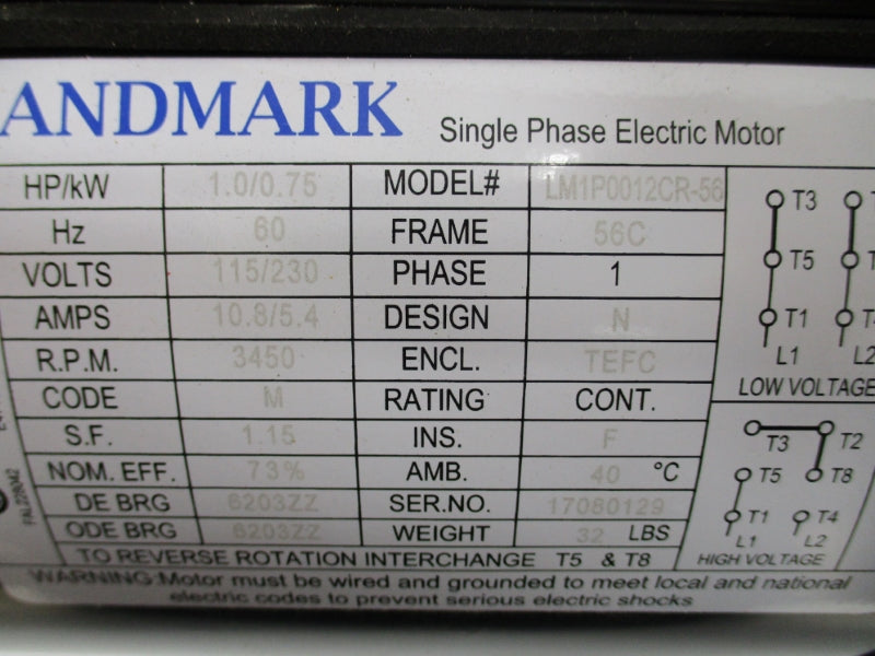 LANDMARK LM1P0012CR-56 115/230V 5.4/10.8A NSNP