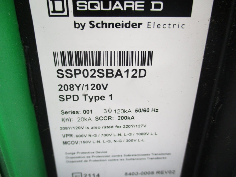 SQUARE D SSP02SBA12D SER. 001 120V NSNP
