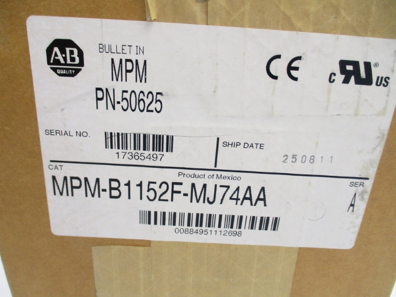 ALLEN BRADLEY MPM-B1152F-MJ74AA SER. A 480V 21.2A NSMP