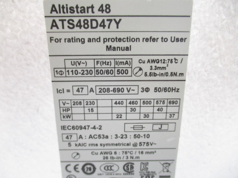 TELEMECANIQUE ATS48D47Y 690V 47A NSNP