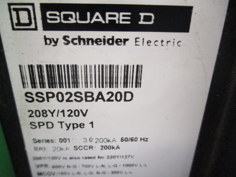 SQUARE D SSP02SBA20D SER. 001 120V NSNP