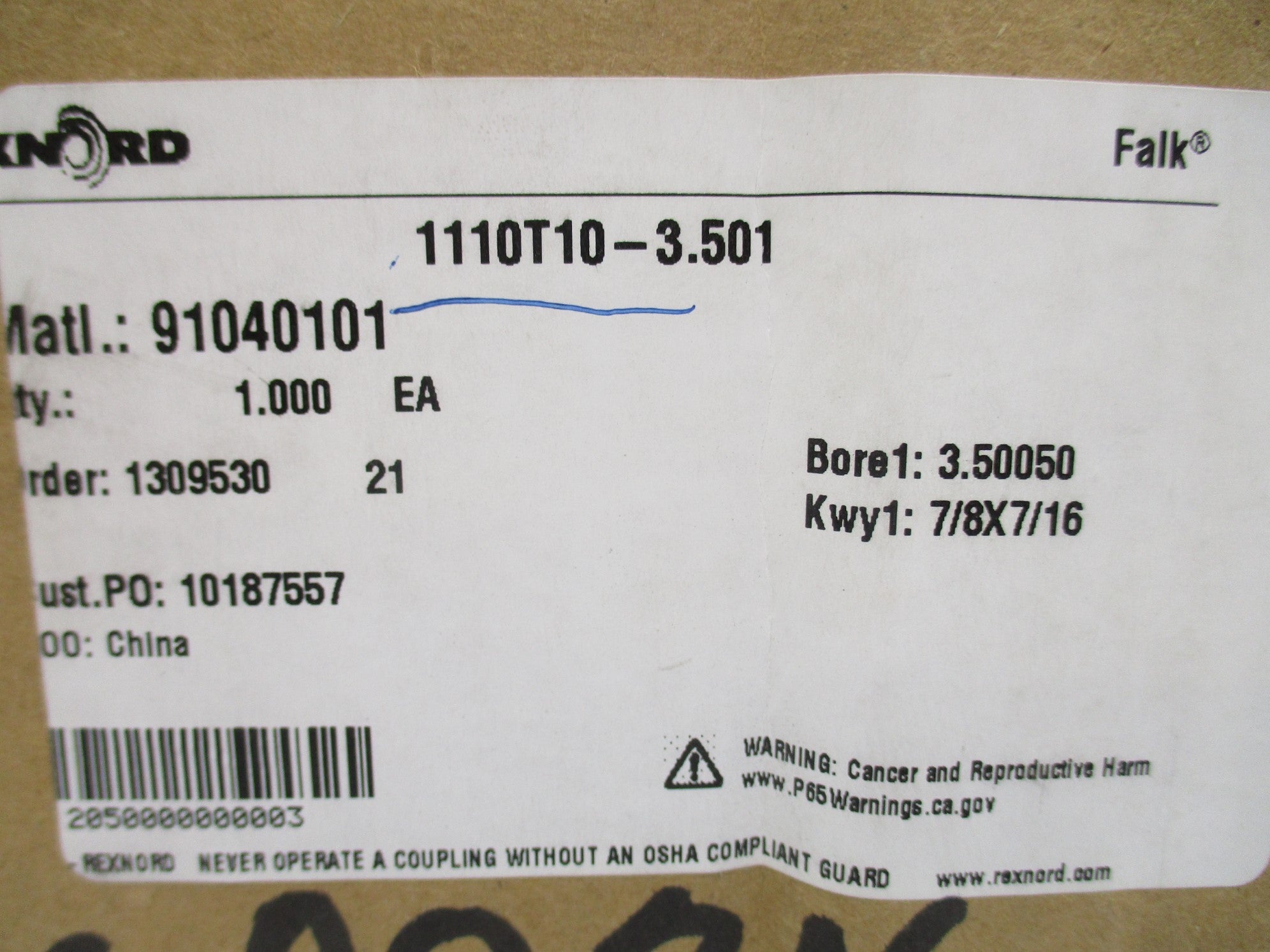 REXNORD 91040101 1309530/21 3.50050 NSMP