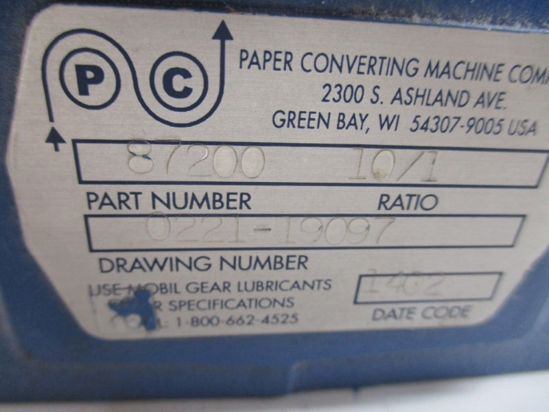 PAPER CONVERTING MACHINE 0221-19097 87200 UNMP