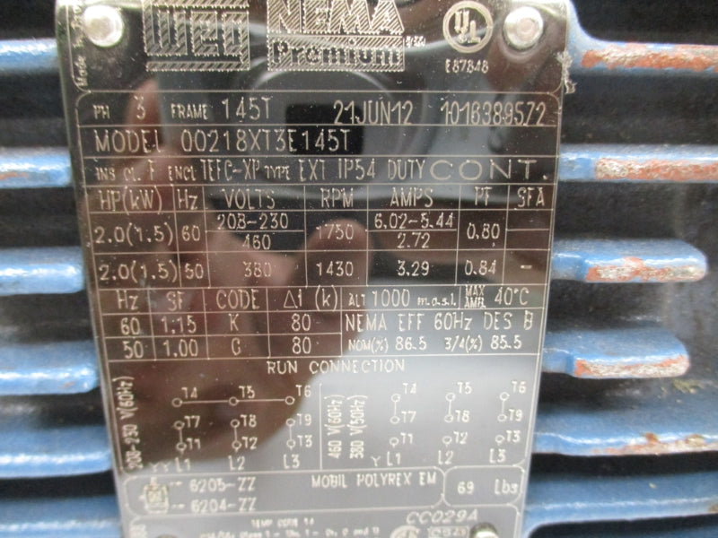 WEG 00218XT13E145T 208-230V UNMP