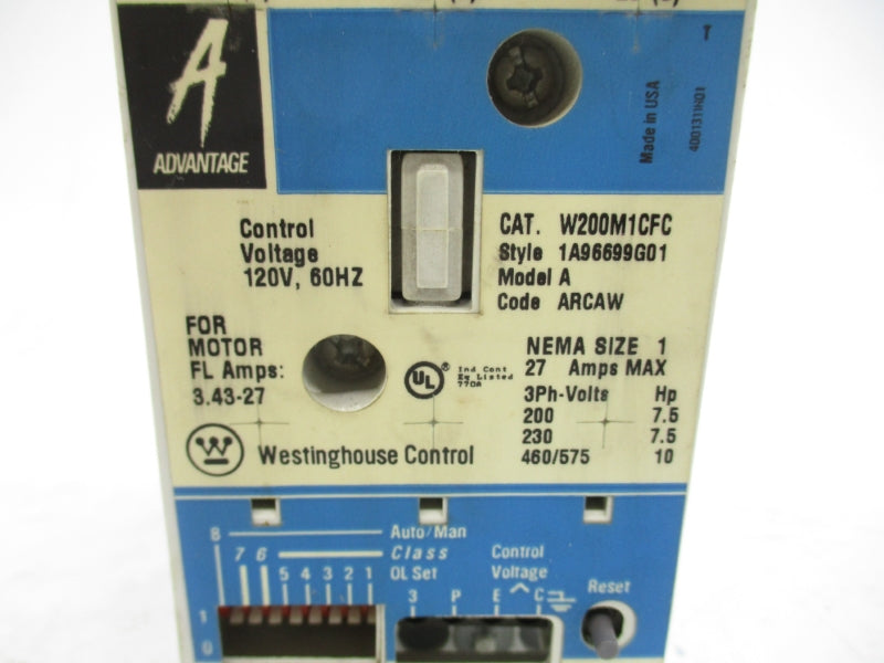 WESTINGHOUSE W200M1CFC 120V 3.43-27A NSMP