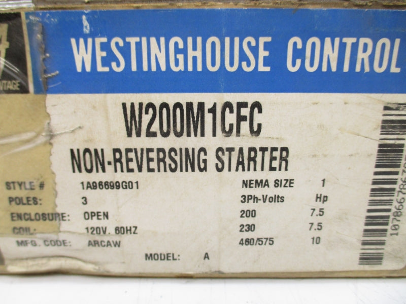 WESTINGHOUSE W200M1CFC 120V 3.43-27A NSMP