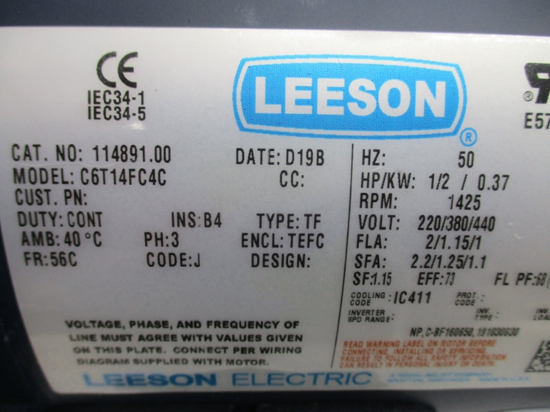 LEESON 114891.00 C6T14FC4C 220-440V NSMP