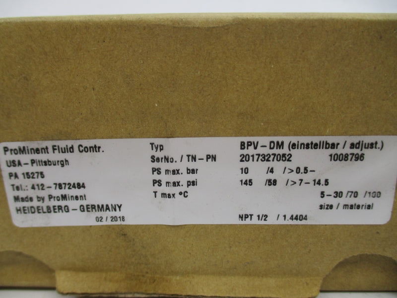 PROMINENT BPV-DM 2017327052 145PSI NSMP