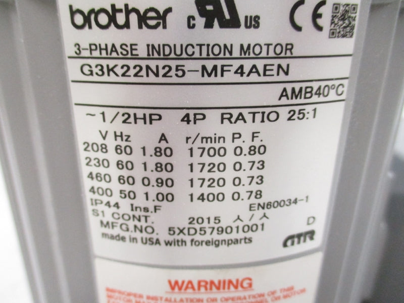 BROTHER G3K22N25-MF4AEN 460V 1.80A NSMP