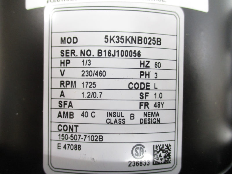 DAYTON 6Z404B 208-230/460V NSNP
