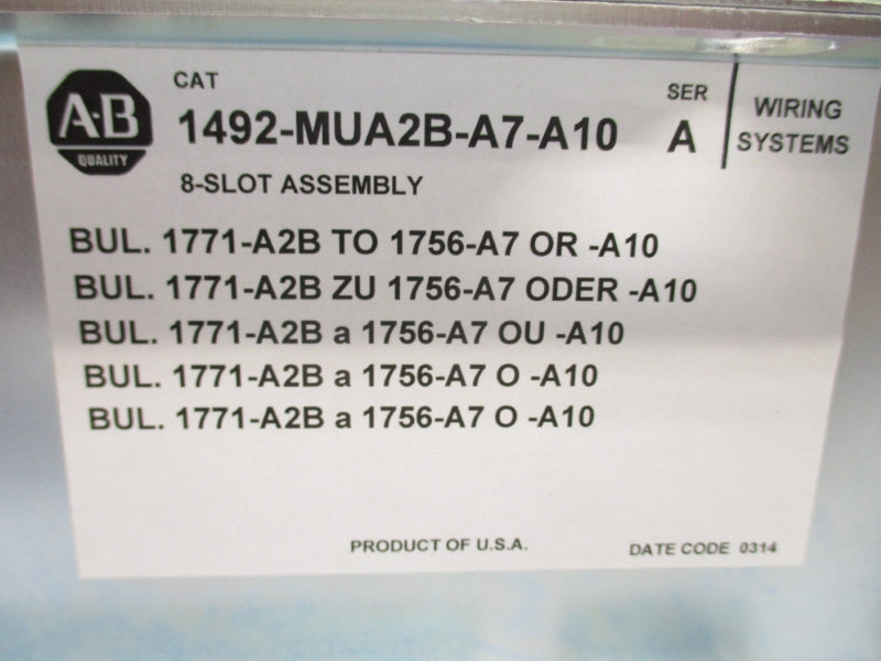 ALLEN BRADLEY 1492-MUA2B-A7-A10 SER. A NSMP