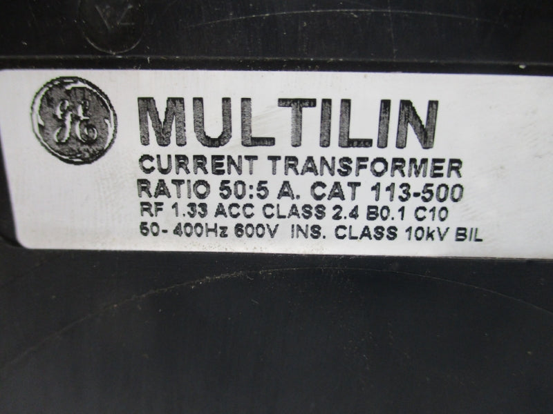 GENERAL ELECTRIC 113-500 600V RATIO 50:5 NSNP