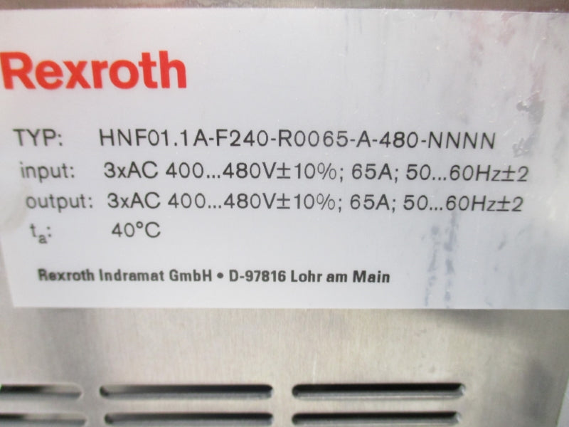 REXROTH HNF01.1AF240-R0065-A-480-NNNN 400/480V 6A NSNP