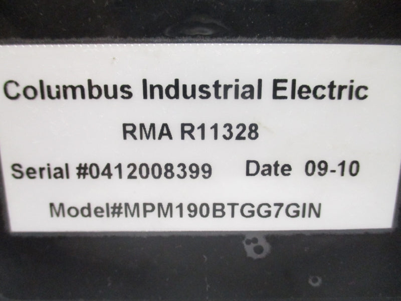 COLUMBUS INDUSTRIAL MPM190BTGG7GIN UNMP