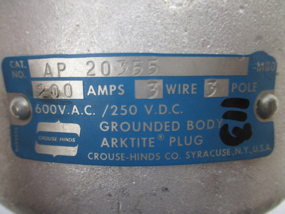 CROUSE HINDS AP20355 250VDC 200A UNMP