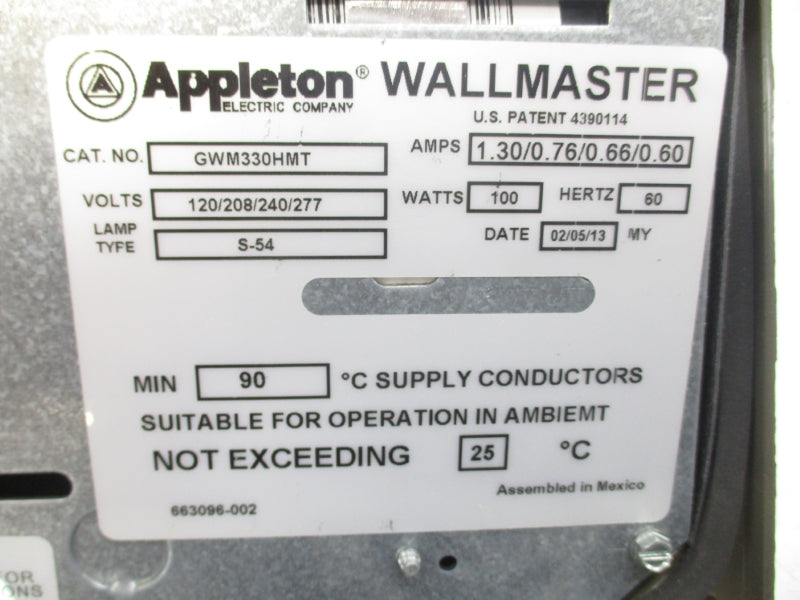 APPLETON GWM330HMT 277V 1.3A NSMP
