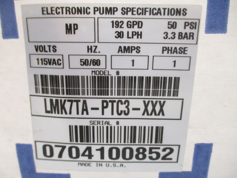 PULSAFEEDER LMK7TA-PTC3-XXX SER. MP 115VAC 1A 50PSI NSMP