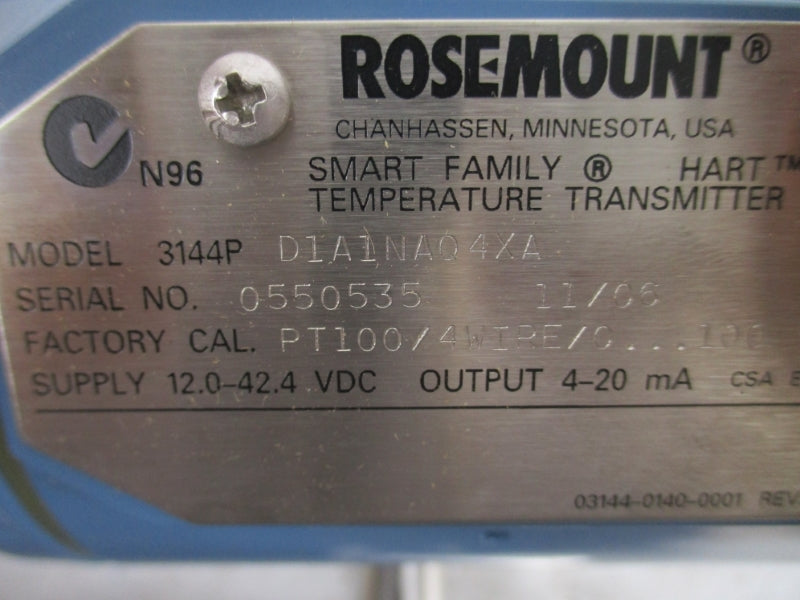 ROSEMOUNT 3144PD1A1NAQ4X4 12.0-42.4VDC NSMP