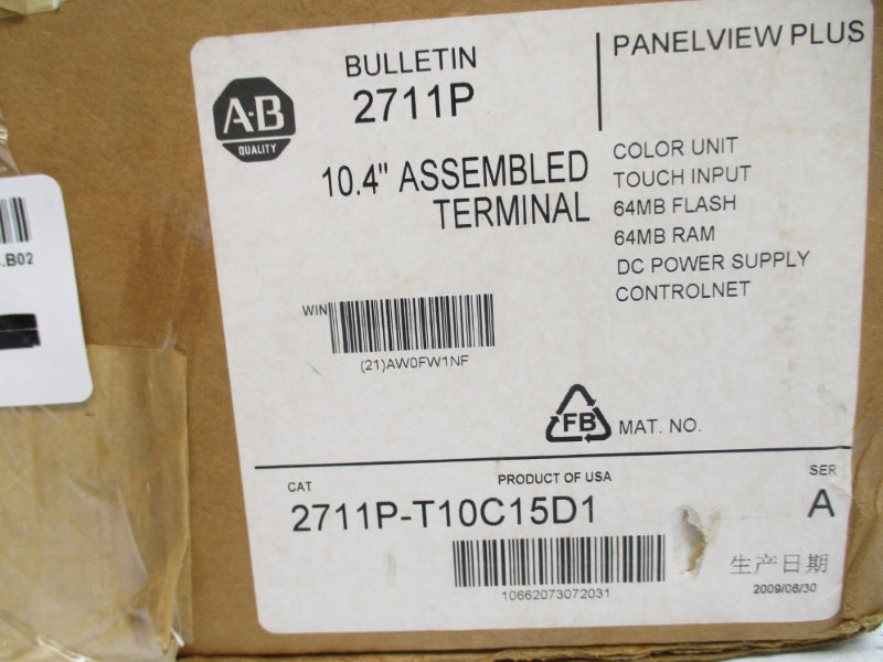 ALLEN BRADLEY 2711P-T10C15D1 SER. A NSMP