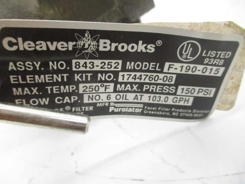CLEAVER BROOKS F-190-015 150PSI NSNP