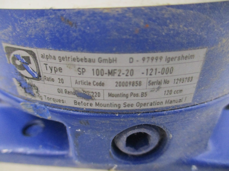 ALPHA GETRIEBEBAU SP100-MF2-20-121-000 UNMP