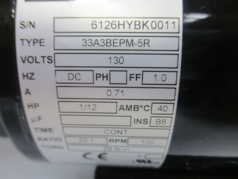 BODINE ELECTRIC 33A3BEPM-5R 130V 0.71A NSNP