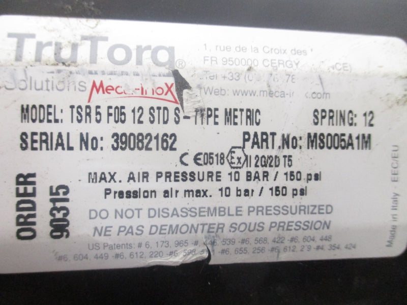 TRUTORQ MS005A1M TSR5F0512STDS 150PSI NSNP
