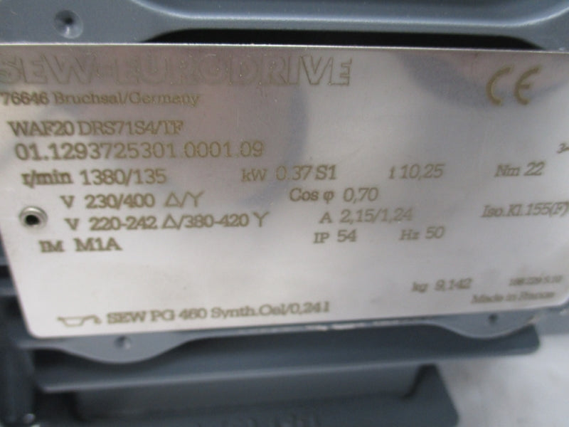SEW-EURODRIVE WAF20DRS71S4/TF 230/400V NSNP