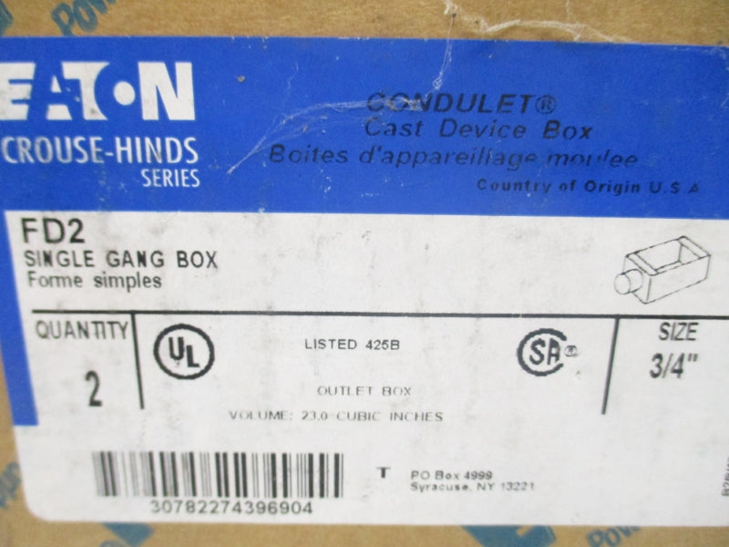 CROUSE HINDS FD2 3/4" (PKG OF 2) NSMP