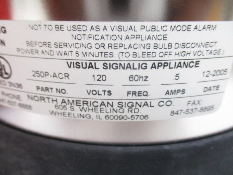 NORTH AMERICAN SIGNAL 250P-ACR 120V .5A NSMP