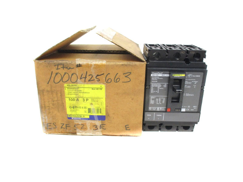 SQUARE D HDL36100 600V 100A NSMP
