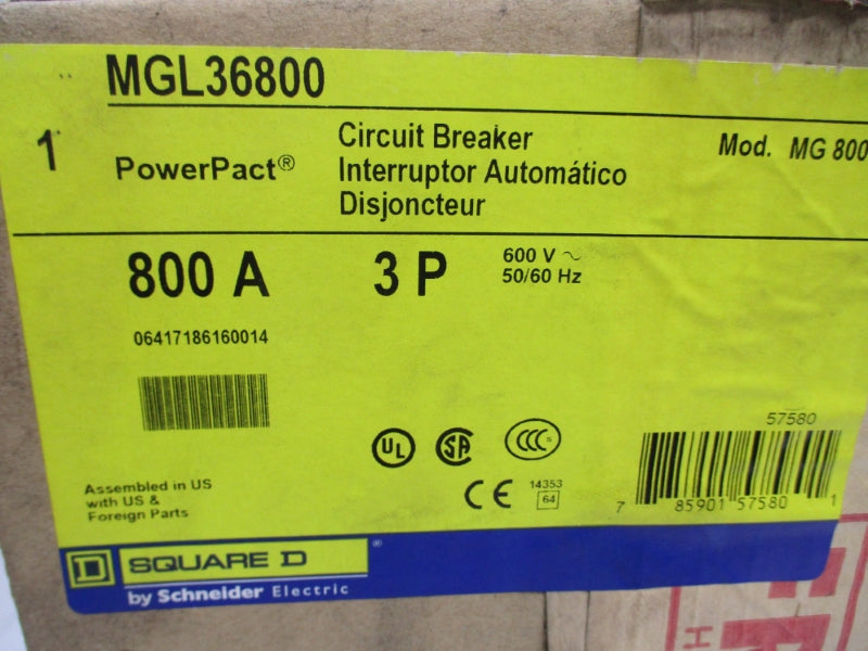 SQUARE D MGL36800 SER. 1 600V 800A NSMP